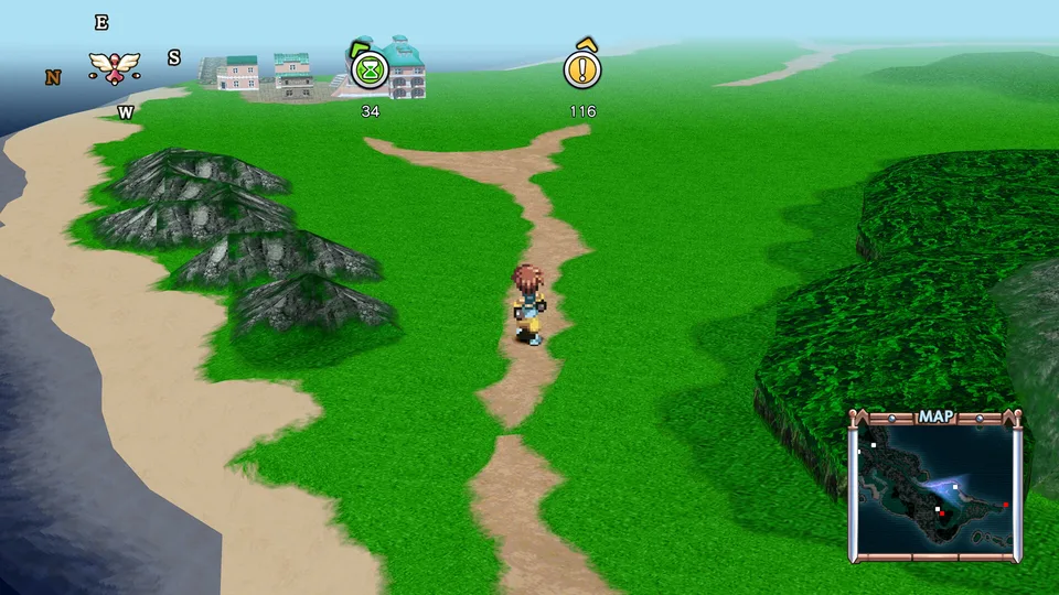 Overworld map with destination markers from Tales of Eternia Remastered